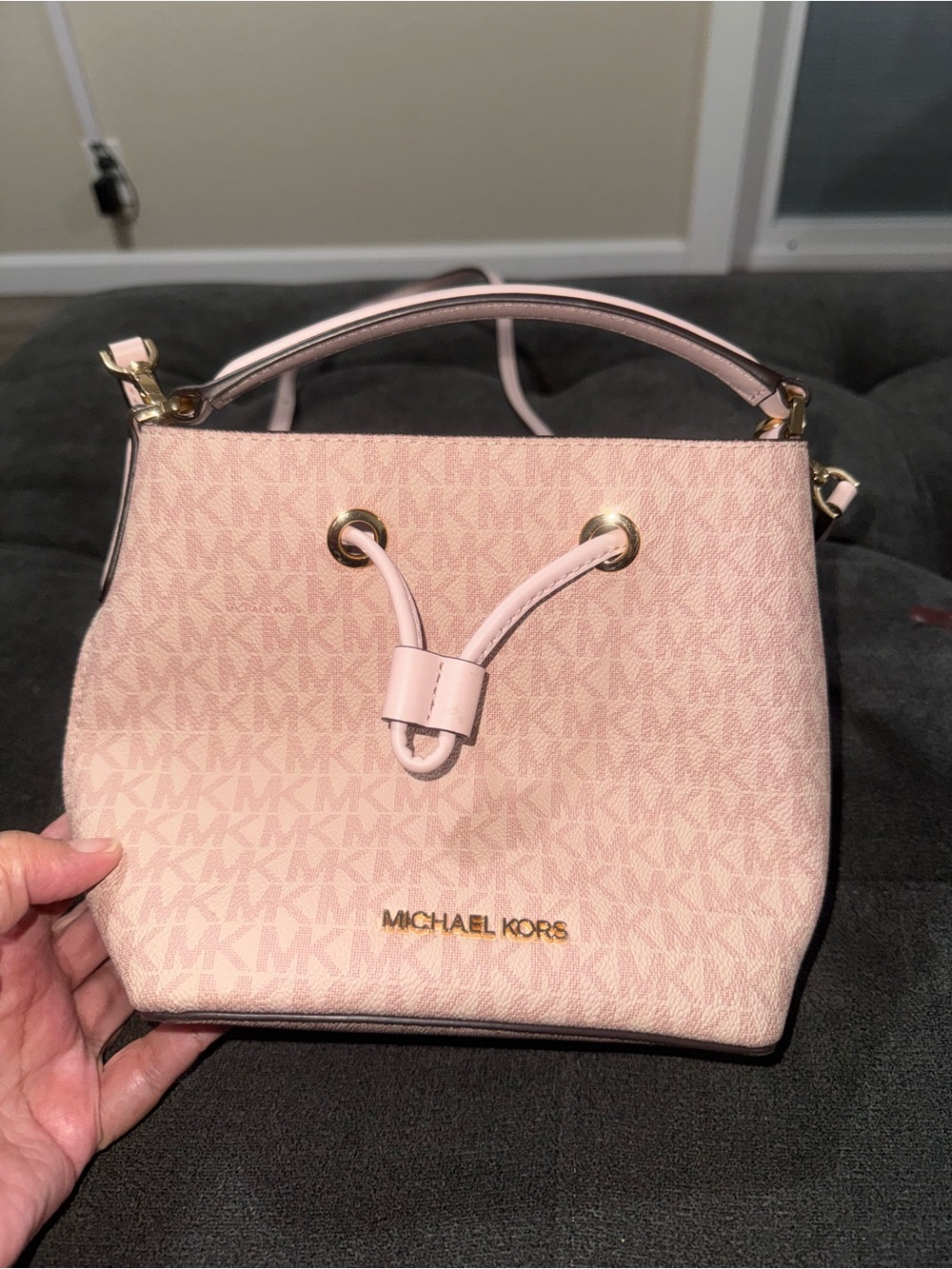Michael Kors Blush Pink Mini Drawstring Satchel